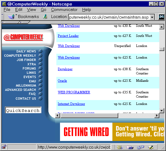 Computer Weekly's JobFinder Service