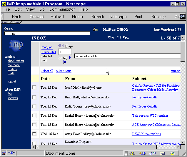 Figure 2: The IMP Interface