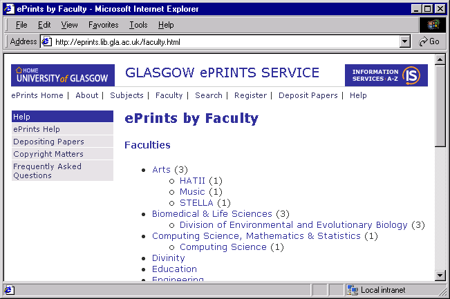 [Figure 3: ePrints by Faculty]