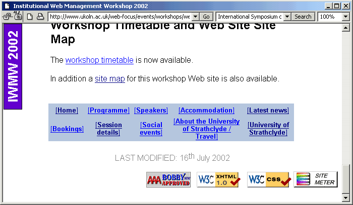 Figure 1: Embedded Links to Validation Services