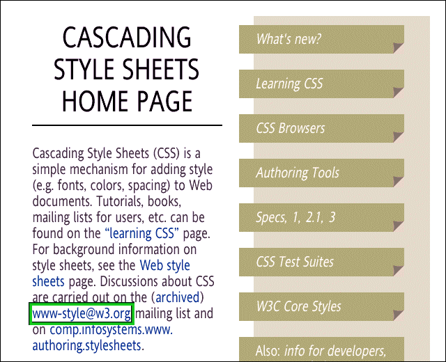 screenshot (41KB): Figure 3: Display of a Page on the W3C Web Site